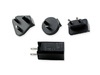 Alimentation 90-240V/USB 2A avec jeu de 4 fiches (EU, US, UK, AU)